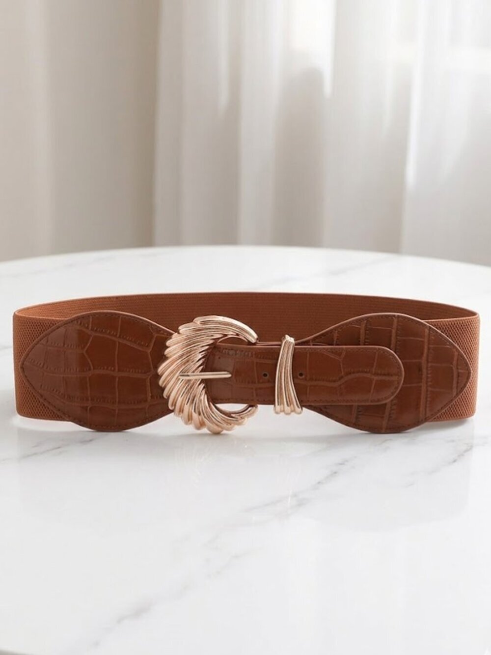 Ladies Fashion Leather Belt - Brown